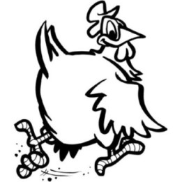 Running Chicken Stickers – Funny Hen Cartoon Decals (2-Pack)