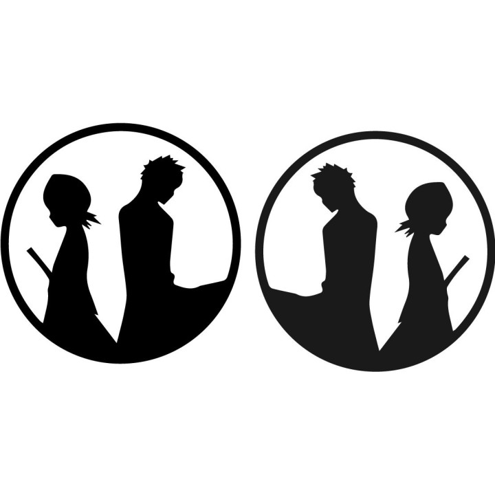 Bleach Ichigo & Rukia Stickers – Anime Decals (2-Pack)