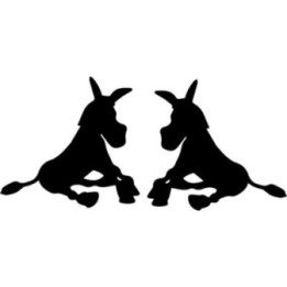 Donkey Stickers – Sitting Silhouette Farm Decals (2-Pack)