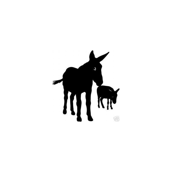 Donkey & Foal Silhouette Stickers – Farm Decals (2-Pack)
