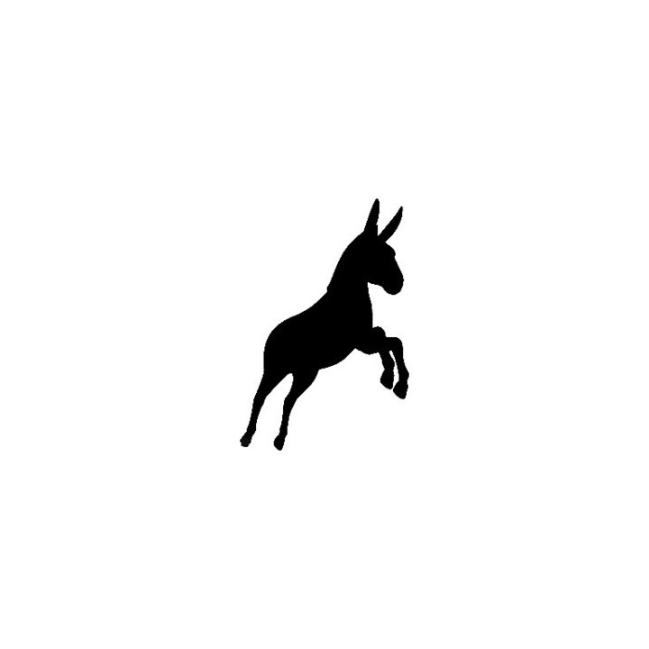 Donkey Stickers – Rearing Burro Silhouette Decals (2-Pack)