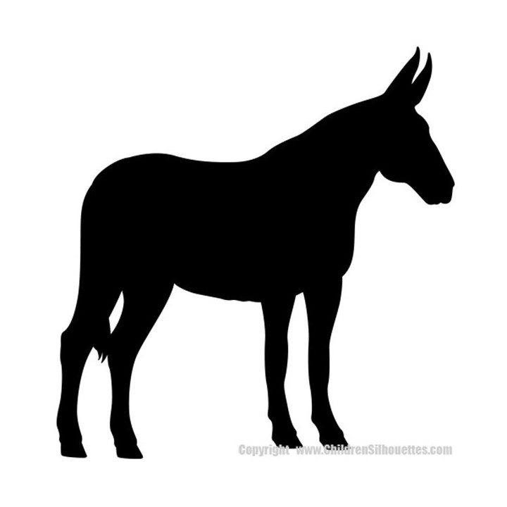 Donkey Silhouette Stickers – Farm Animal Decals (2-Pack)