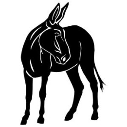 Donkey Stickers – Farm Animal Silhouette Decals (2-Pack)