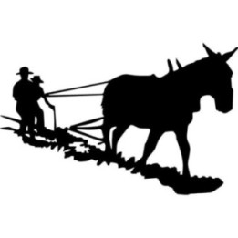Donkey Ploughing Stickers – Farmer Mule Heritage Decals (2-Pack)