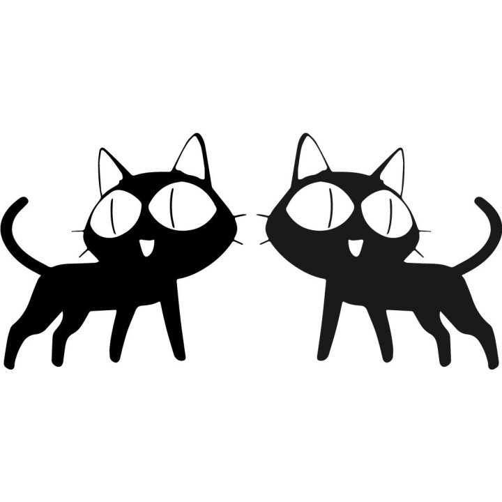 Kawaii Black Cat Stickers – Anime Neko Decals (2-Pack)
