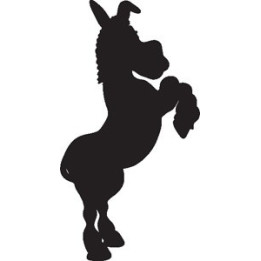 Donkey Rearing Silhouette Stickers – Farm Decals (2-Pack)