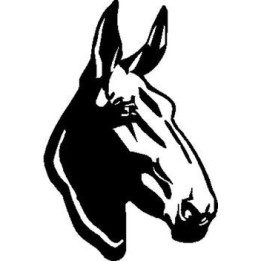 Donkey Head Stickers – Mule Silhouette Decals (2-Pack)