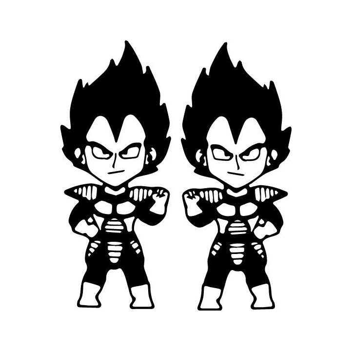 Dragon Ball Z Vegeta Chibi Stickers – DBZ Decals (2-Pack)