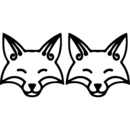 Fox V28 Silhouette Stickers – Wildlife Animal Decals (2-Pack)