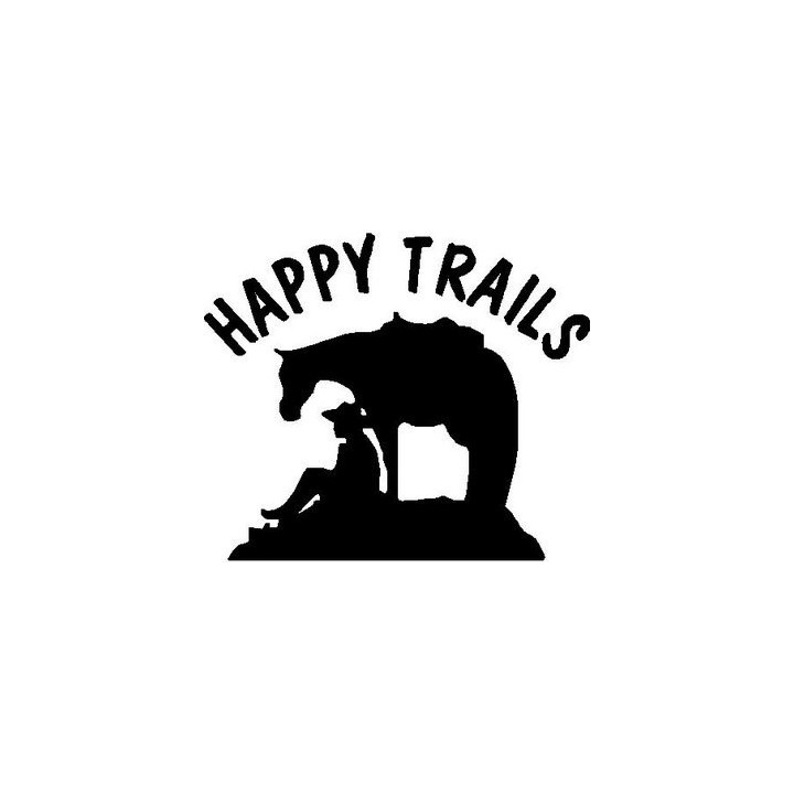 Happy Trails Horse & Rider Stickers – Equestrian Decals (2-Pack)