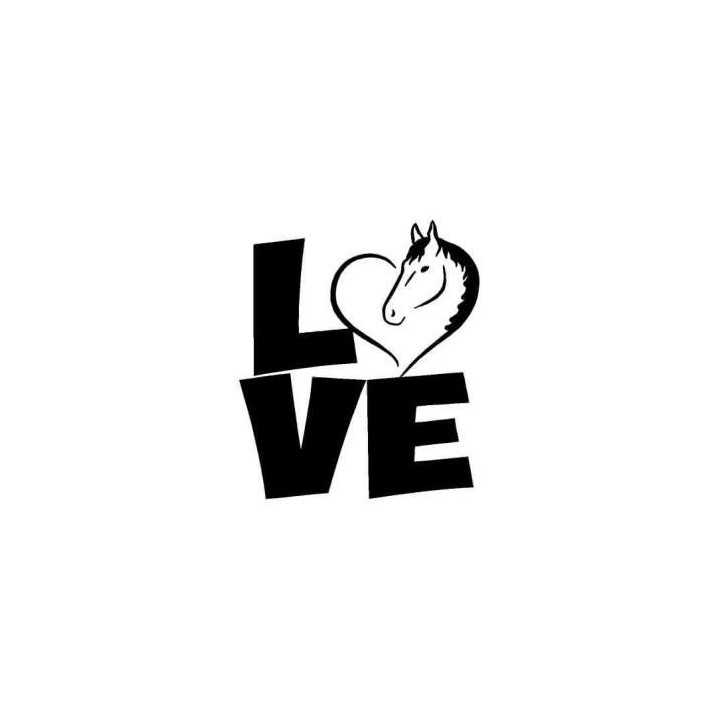 Horse Love Stickers – Equestrian Heart Decals (2-Pack)