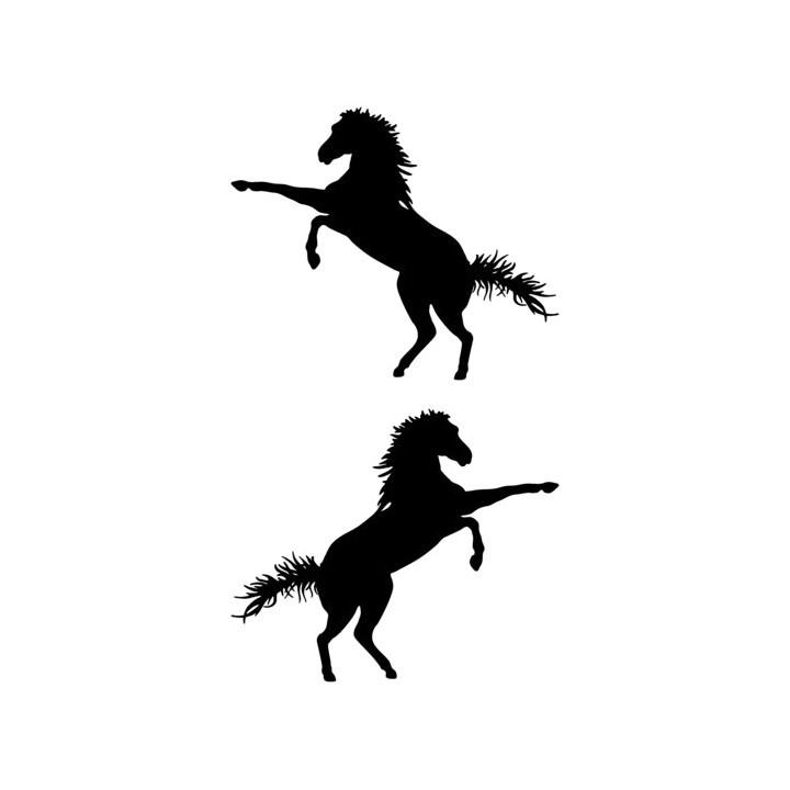 Rearing Horse Stickers – Stallion Silhouette Decals (2-Pack)