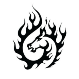 Flaming Horse Head Stickers – Fire Tribal Decals (2-Pack)