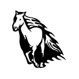 Horse Flame Stickers – Running Mustang Decals (2-Pack)