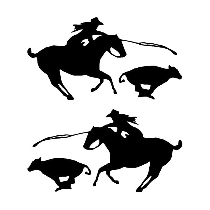 Cowboy Roping Stickers – Rodeo Western Horse Decals (2-Pack)