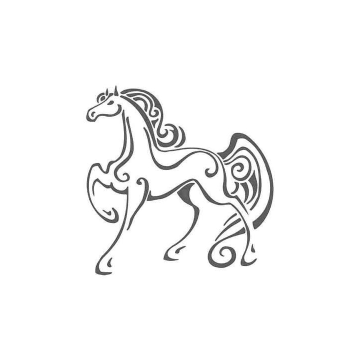 Horse Tribal Stickers – Mustang Portrait Decals (2-Pack)