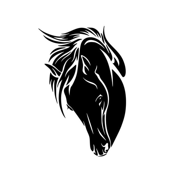 Horse Head Portrait Stickers – Equine Mane Decals (2-Pack)