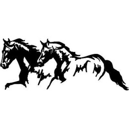 Horse Stickers – Running Horses Silhouette Decals (2-Pack)
