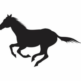 Running Horse Silhouette Stickers – Galloping Decals (2-Pack)