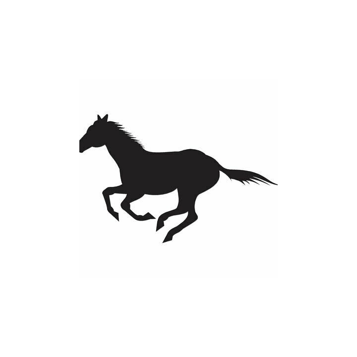 Running Horse Silhouette Stickers – Galloping Decals (2-Pack)