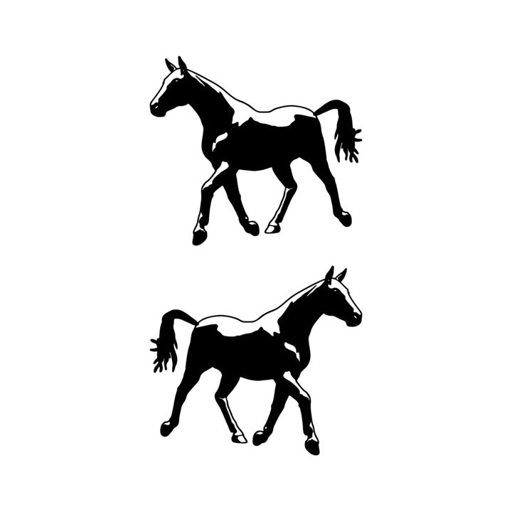 Horse Stickers – Trotting Silhouette Equestrian Decals (2-Pack)