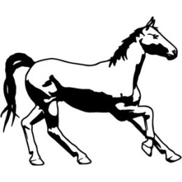 Horse Stickers – Trotting Silhouette Equestrian Decals (2-Pack)
