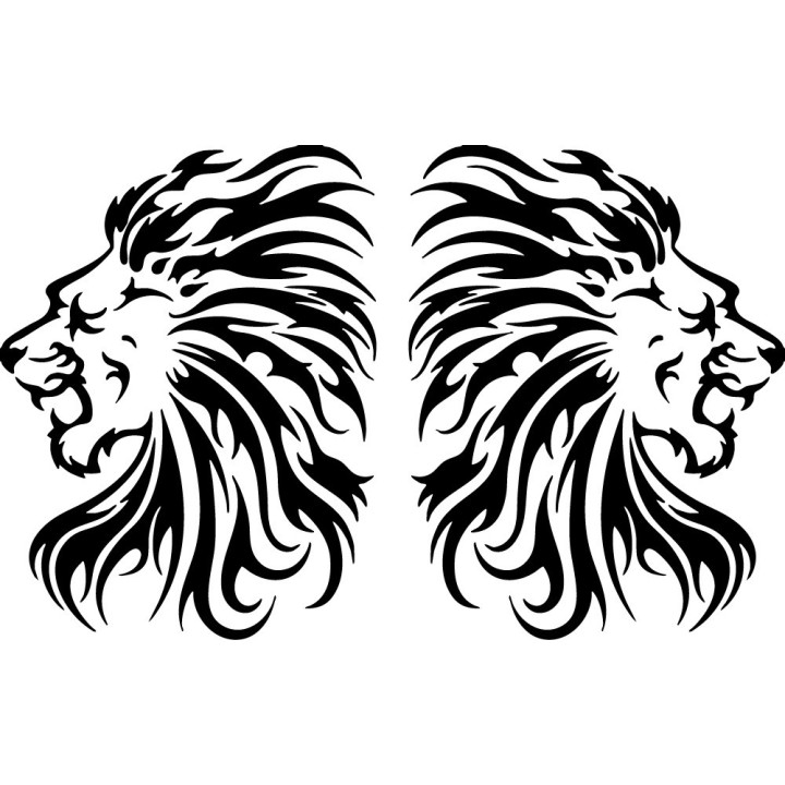 Lion V8 Stickers – Roaring Wildlife Silhouette Vinyl Decals (2-Pack)