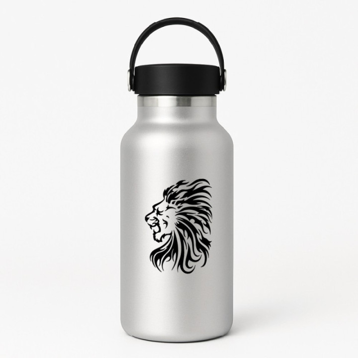 Lion V8 Stickers – Roaring Wildlife Silhouette Vinyl Decals (2-Pack)