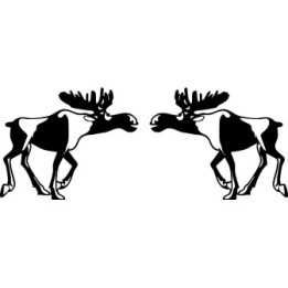 Moose Stickers V17 – Wildlife Silhouette Hunting Decals (2-Pack)