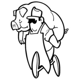 Farmer Carrying Pig Stickers – Farm Animal Decals (2-Pack)