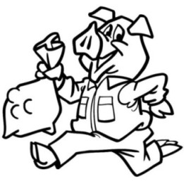 Cartoon Pig Postman Stickers – Farm Animal Decals (2-Pack)