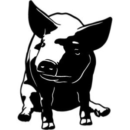 Pig Stickers – Farm Pig Silhouette Decals (2-Pack)