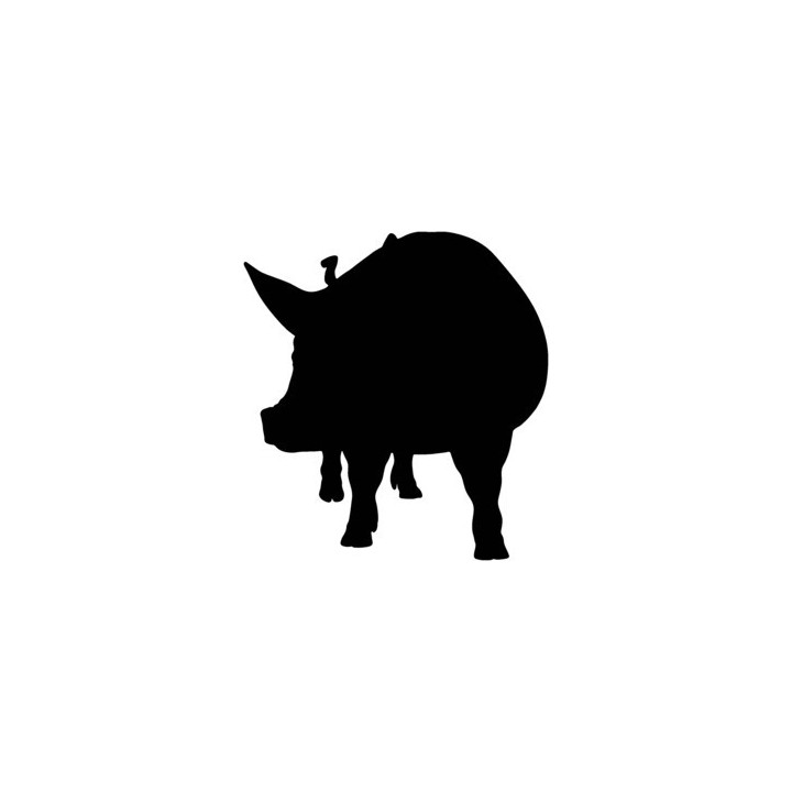 Pig Silhouette Stickers – Farm Animal Decals (2-Pack)