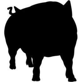Pig Silhouette Stickers – Farm Animal Decals (2-Pack)