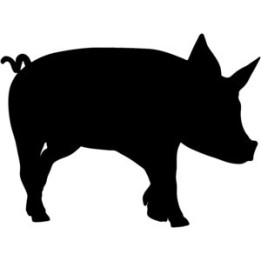 Pig Silhouette Stickers – Farm Animal Decals (2-Pack)