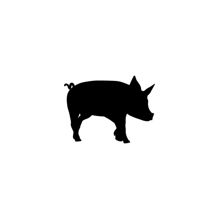 Pig Silhouette Stickers – Farm Animal Decals (2-Pack)