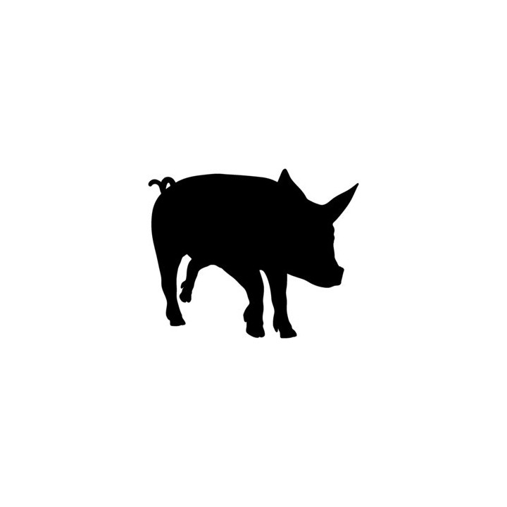 Pig Silhouette Stickers – Farm Animal Decals (2-Pack)