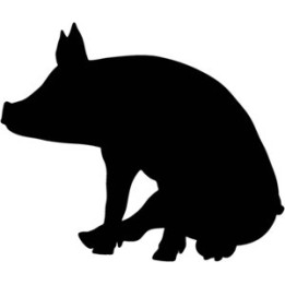 Pig Silhouette Stickers – Farm Animal Decals (2-Pack)