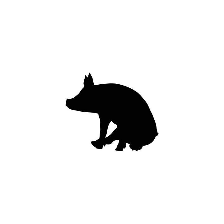Pig Silhouette Stickers – Farm Animal Decals (2-Pack)