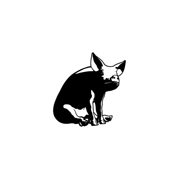 Pig Stickers – Sitting Pig Silhouette Decals (2-Pack)
