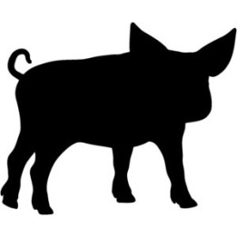 Pig Silhouette Stickers – Farm Animal Decals (2-Pack)
