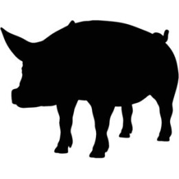 Pig Silhouette Stickers – Farm Animal Decals (2-Pack)