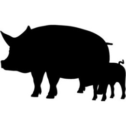 Pig & Piglet Silhouette Stickers – Farm Decals (2-Pack)