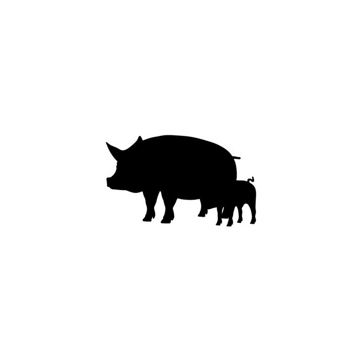 Pig & Piglet Silhouette Stickers – Farm Decals (2-Pack)
