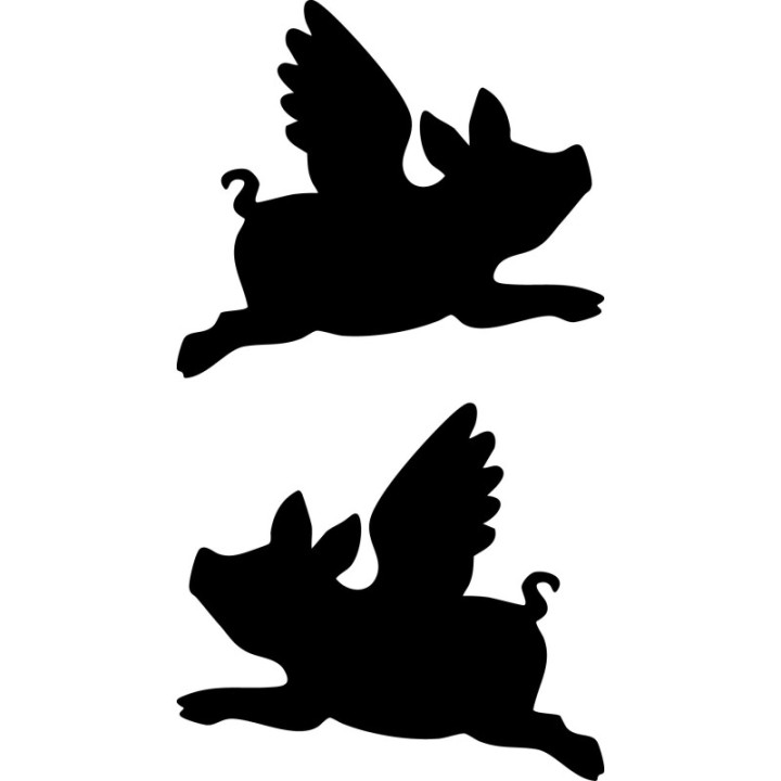 Flying Pig Stickers – When Pigs Fly Decals (2-Pack)