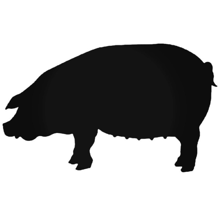 Pig Silhouette Stickers – Farm Animal Decals (2-Pack)