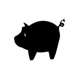Pig Silhouette Stickers – Farm Animal Decals (2-Pack)
