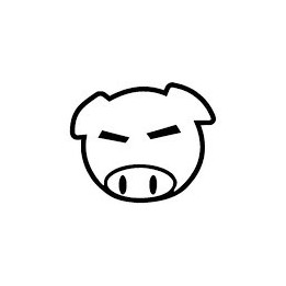 Angry Pig Face Stickers – Farm Animal Decals (2-Pack)