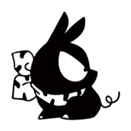 Evil Bunny Stickers – Cartoon Rabbit Cheese Decals (2-Pack)