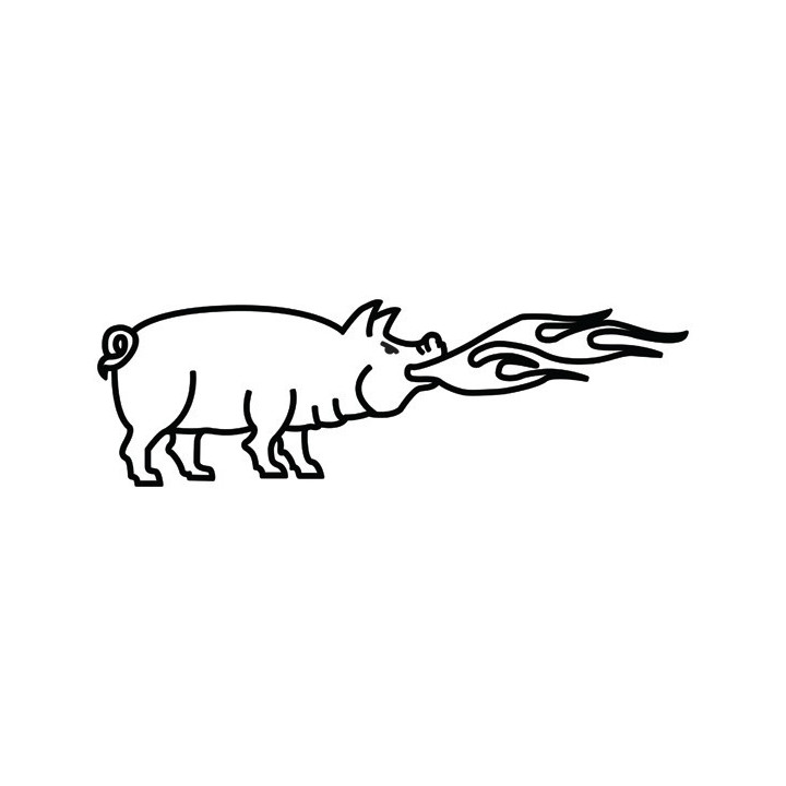 Fire-Breathing Pig Stickers – Flame Swine Decals (2-Pack)